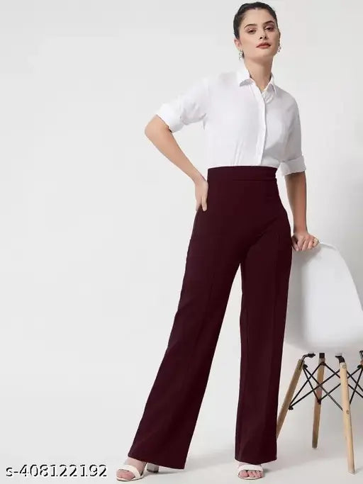 Womens high waist bell bottom pants, women's fashionable bootcut trousers, ladies bootcut pants in combo