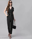 Solid Lycra jumpsuit for women, sleeveless and solid pattern, available in M, L, and XL sizes