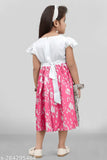 Kids girls summer rayon dress - printed net, popular on Meesho, single size from 2-8 years