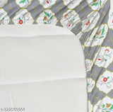 Gillkart's glace cotton king size elastic bedsheet with floral print & jumbo pillow covers, ideal for 8-inch mattresses