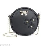 Black leather sling bag, trendy crossbody purse for women, office bag, casual shoulder bag