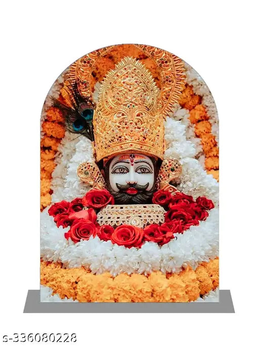 Multi-colored acrylic Khatu Shyam idol for car dashboard or home decor, ideal gift item (8.0 cm)
