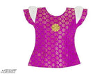 Trending South Style Chanderi Silk Colorblocked Lehenga with Short Sleeves for Kids (6M-8Yrs), origin India