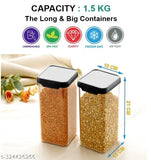 1500ml Unbreakable Airtight Storage Container-Kitchen Storage Container -Box- Jars and Containers - Set of 8