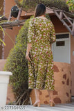 Colorful rayon long kurta anarkali printed and embroidered dress