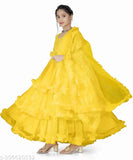 Indian net princess gown for kids, elegant three-quarter sleeve dress, intricately embroidered for formal events or parties