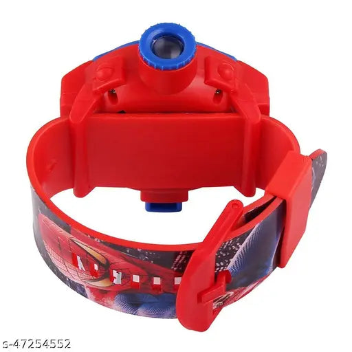 Stylish kids unisex watch with red and blue strap, durable plastic casing, water resistance