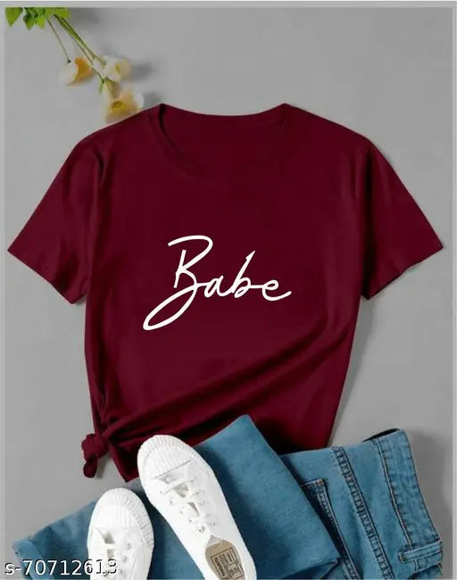 Bright printed cotton short-sleeve Stem Rope Fashion Babe T-shirt, premium 160 GSM quality