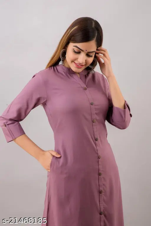 Women's rayon A-line kurta palazzo set by MAUKA, solid design with side pockets, latest Indian fashion