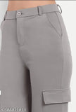 Gray cargo pants with four pockets