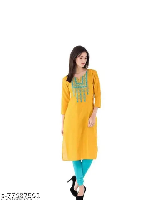 Yellow casual kurta