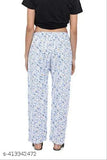 Hivata women's cotton pyjamas, lower track, lounge wear, soft fabric, printed all over, available in 3 pack