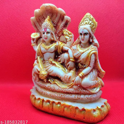 Vintage resin figurine, gold and white colors