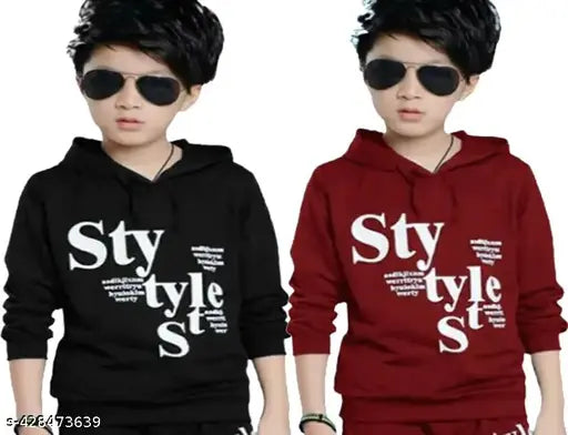 KIDS BOYS/GIRLS HOODED NECK FULL SLEEVES PRINTED T SHIRT