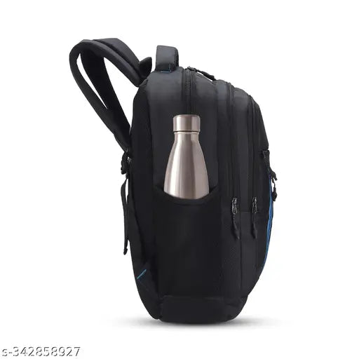 Gray 40L laptop backpack, compatible with 16" laptops for men and women. Practical design, 3 compartments, and easy access pockets for office or school use." (125 characters)