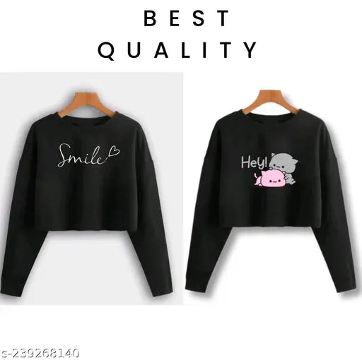 Comfy cotton tunics for women, printed, long sleeves, full coverage, biowash fabric - modern western style from India