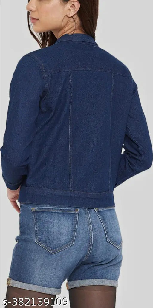 Blue denim jacket, girls or kids, stylish and fashionable