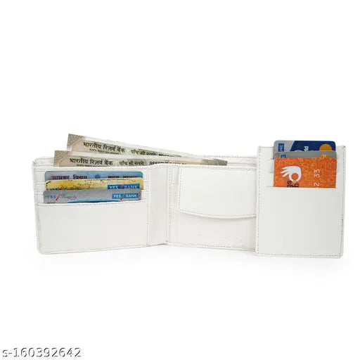 Sisa stylish faux leather pocket wallet, solid color, 2 compartments, free size (11cm x 10cm), for men and women
