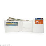 Sisa stylish faux leather pocket wallet, solid color, 2 compartments, free size (11cm x 10cm), for men and women