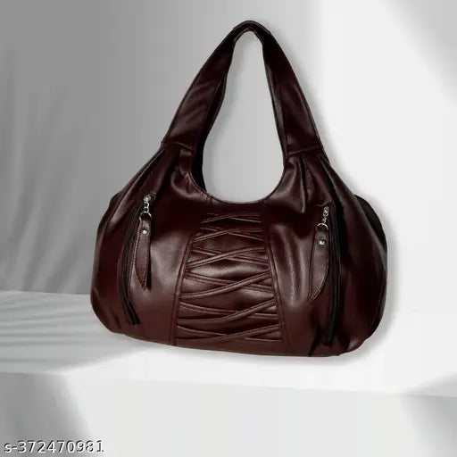 Brown leather purse with multiple pockets and zip closure