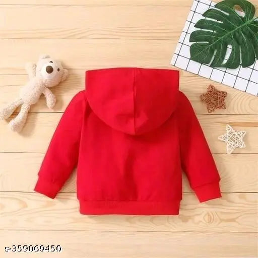 Red & black infant hoodie sweatshirt, soft poly cotton, fleece lining, Daddy's Girl print, long sleeves, wool fabric, casual & stylish, size options available from 12-5 years, made in India