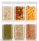 Clear plastic airtight food storage jars, set of 12 white 1100ml kitchen containers