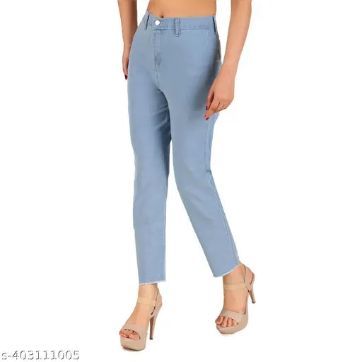 Trendy skinny mid-rise women's denim jeans