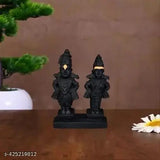 Poly resin Lord Vitthal Rukmani statue, Indian home office decor showpiece