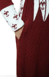 This image depicts a red and white party dress with a side pocket, shown on a hanger