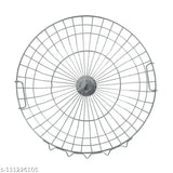 Round metal dish drainer for kitchen, stainless steel, diameter 20 inches, height 9 inches