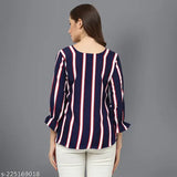 Indian printed crepe tunics, three-quarter sleeves for women's regular sizes S-XXL