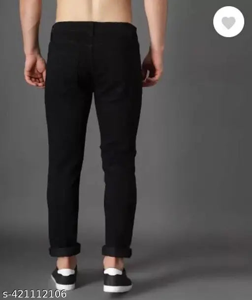 Men's black slim polycotton jeans, size 28/30/32/34 for men & women