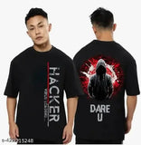 Best-selling cotton blend back-printed T-shirt in trendy designs, ideal for all - M(40in/26.5in), L(42in/27in), XL(44in/27.5in)