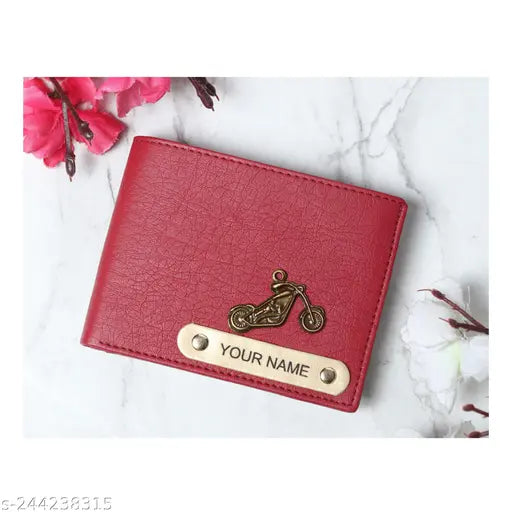Customized name wallet for men, faux leather/leatherette, 5 compartments, textured pattern, free size (L:12cm, W:2cm). Personalized accessory for men's essentials, order via Gillkart and WhatsApp 8_3_6_8_9_1_4_4_8_2