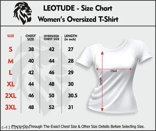Womens round neck oversized half sleeve cotton blend loose fit baggy t-shirt combo pack for women, size chart on right, also available plus size