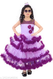 Printed net girls frock, sleeveless dress for 5-10 year old girls in vibrant colors, ideal for parties or festivals