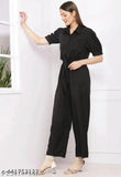 Classical stylish unique crepe/polyester sleeveless jumpsuit with shrug for girls, solid color, Indian origin