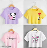 Cotton blend short sleeve printed net combo set, four pieces in sizes L and XL, Indian fashion apparel