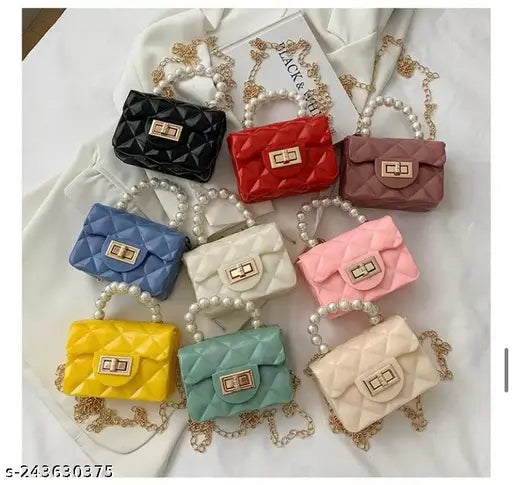 Multi-colored designer sling bags for women, with pearls, featuring side shoulder crossbody design, suitable for travel, party or casual wear, perfect gift, fashionable accessory