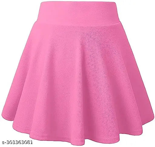 Solid crepe flared western wear inskirt for sports and casual, double layer design, elastic pull-on closure, A-line silhouette. Made with poly cotton spendax, wide waist size available." (123 characters)