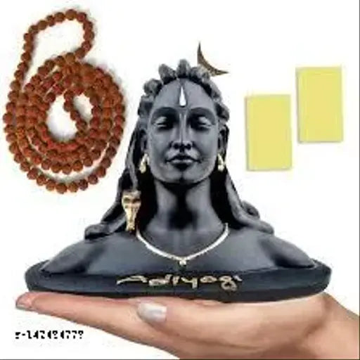Adiyogi 6.5-inch x 5-inch plastic fiber statue, religious idol for home & office decor. Made in India, ideal gift for special occasions or daily spiritual inspiration