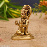 Brass Hanuman Idol, religious strength figurine, traditional Hindu showpiece, Indian collectible (7.5 cm L x 10 cm H x 5 cm B)