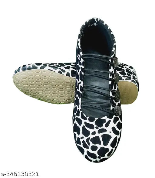 Synthetic printed bellies shoes, casual women's fashion footwear, India origin