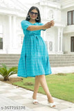 Sky blue cotton refined kameez woman's slim fit