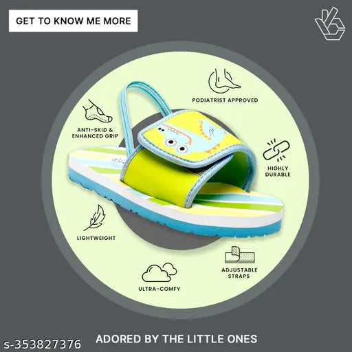 Crocodile pattern EVA sliders with back support and adjustable strap (Unisex), vibrant children's footwear