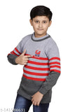 Wool long sleeve boys sweater, printed net design from BADOS, 8-9 years size