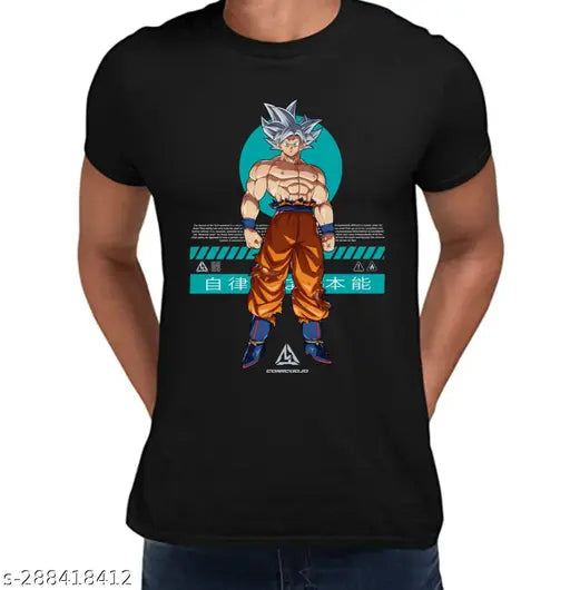Trendy cotton Dragon Ball Goku printed half sleeves t-shirt, regular fit, premium casual wear