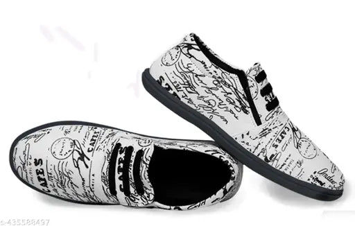 Boys casual black and white checkered shoes
