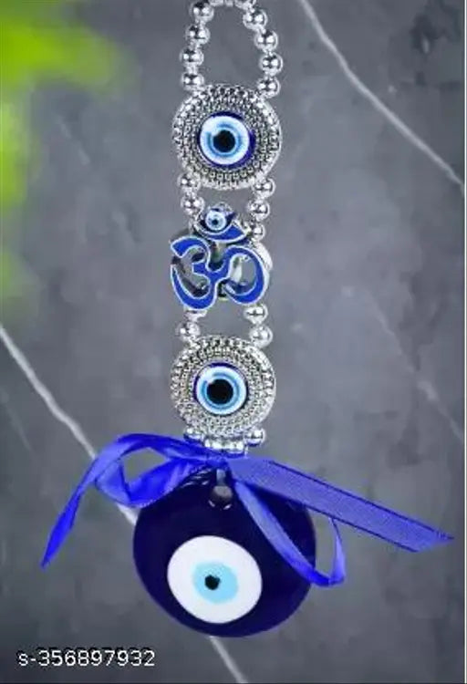 Blue amulet feng shui evil eye wall hanging, 18.5 cm x 5 cm, PAYSTORE exclusive for good luck prosperity