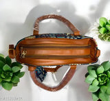 Brown PU leather handbag with multiple card slots